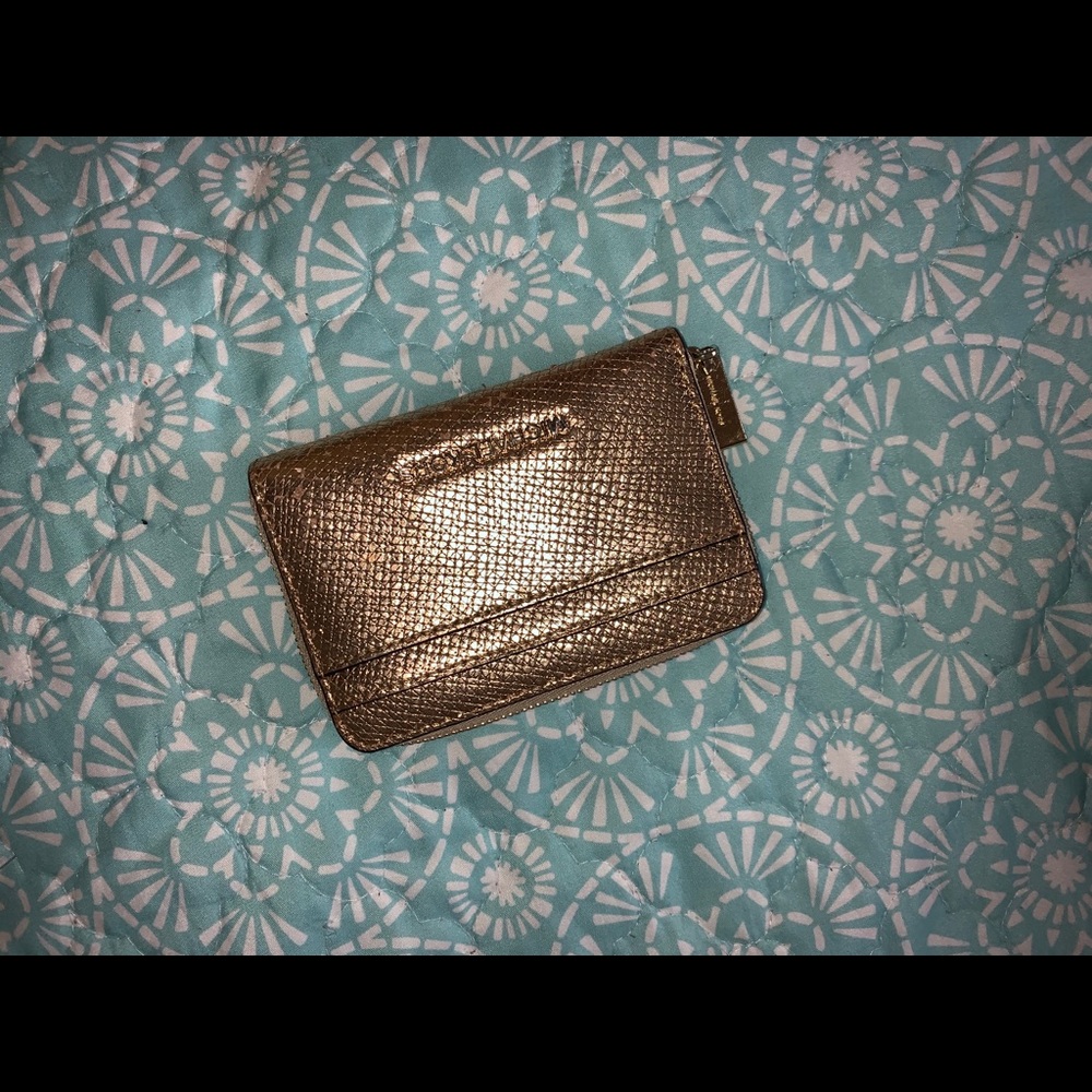 gold michael kors wallet